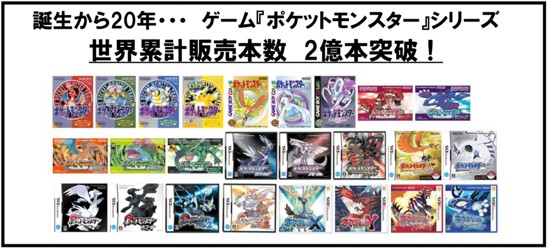 ゲーム ポケットモンスター シリーズが 世界累計販売本数２億本突破 生誕から年で ゲーム生活はじめました