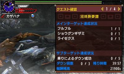 中間記録2ライゼクスメドレー モンハン活動記 雪月花