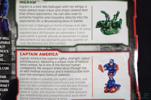 キャプテンアメリカ CAPTAIN AMERICA 火属性 BAKUGAN VS MARVEL : 爆丸