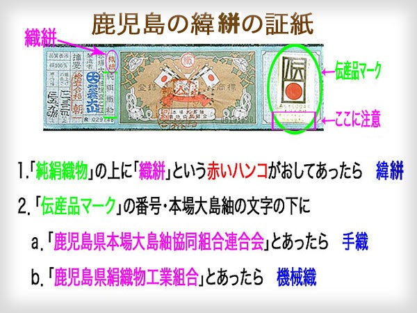 大島紬のナゾの証紙・続編－織絣で手織－ : 小物で着回す着物生活