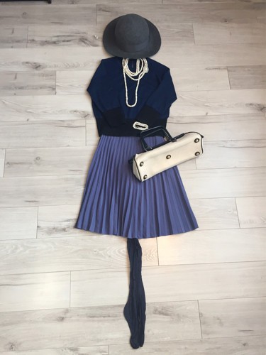 1月冬の10着着回し Day11 女優帽を使った冬コーデ 151cm30日間10着着回し