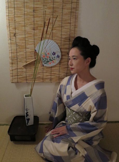 33 白と青の大きな格子柄の銘仙単衣 : 気軽に楽しく美しく・銘仙