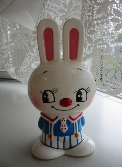内藤ルネ 人参 うさぎ 25cm 陶器 内藤ルネ 陶器人形 （黄オニ