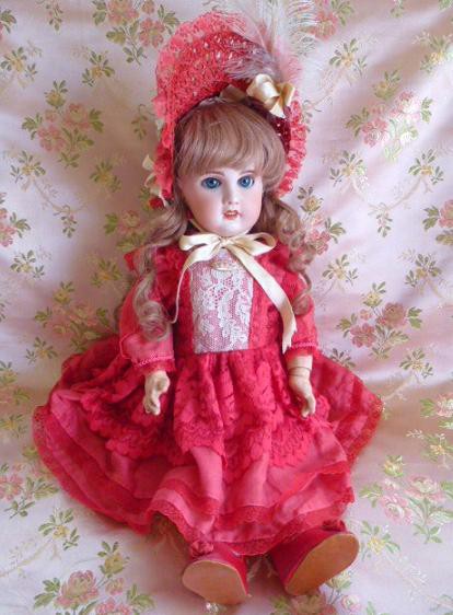 豪華なドレス　ジュモー　アンティーク　ビスクドール用 豪華なドレスジュモーアンティークビスクドール用