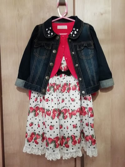 メゾピアノ苺ワンピの 白 再入荷 子供服大好きブログ