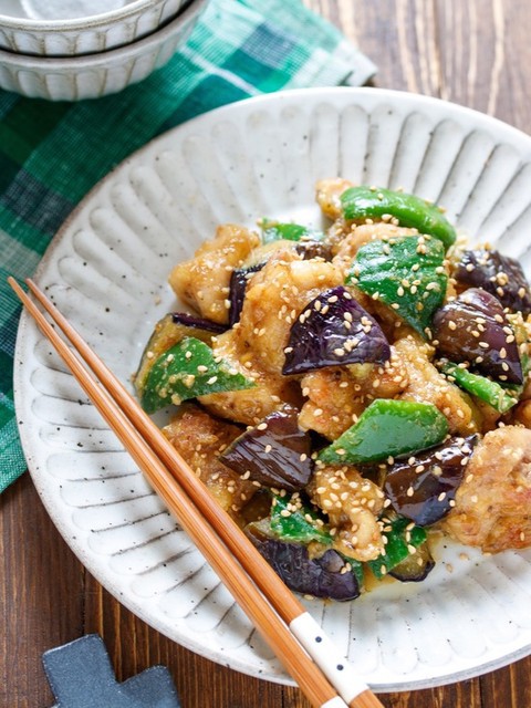 鶏肉となすの甘酢炒め【#簡単 #時短 #節約 #作り置き #10分