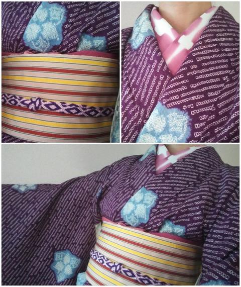 祖母の紫の総絞り小紋 ふかふか暖か～♪ : 四十代で楽しむ普段着物