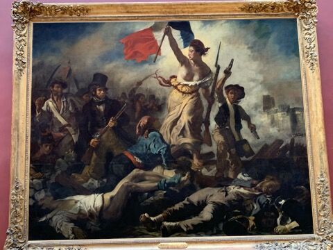 kEugène Delacroix【民衆を導く自由の女神】 民衆を導く自由の女神ドラクロワ 額縁付レプリカ絵画 大型アート