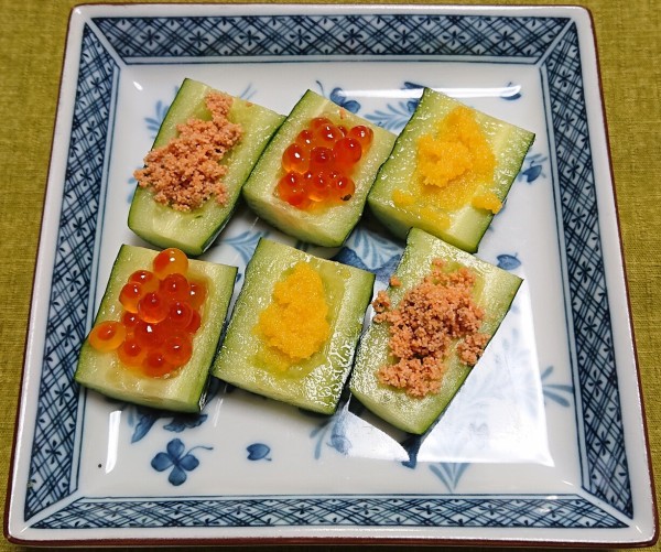 キュウリと魚卵のおつまみ なめ茸おろし ぶつぶつもぐもぐ 日々の食生活とか云々