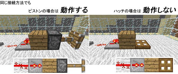 マインクラフト ピストン 販売済み レッドストーン つなぎ方