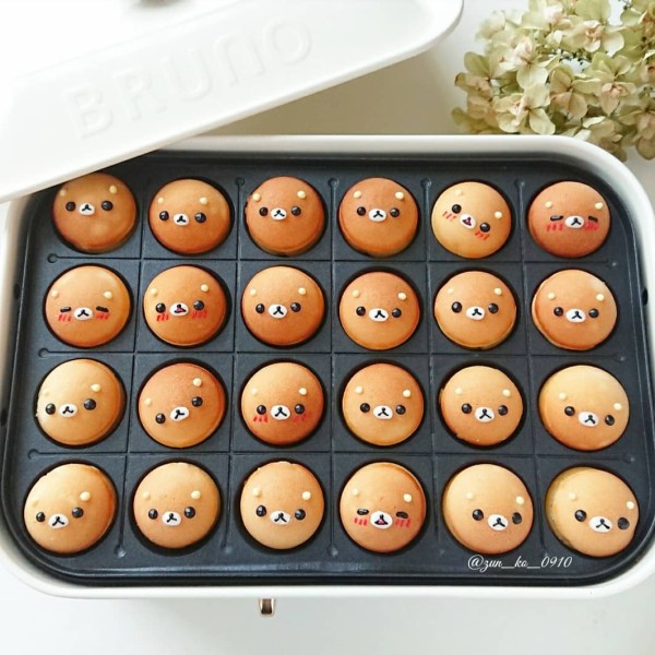 ☆レシピあり☆BRUNOのたこ焼き器で♪リラックマのベビーカステラ
