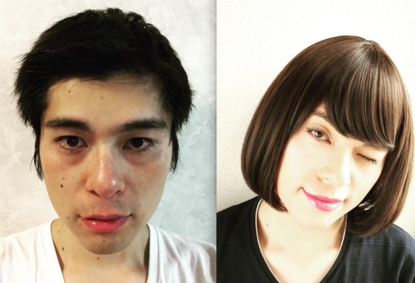 大学生の女装コンテスト リハーサルメイク の変身メイクをしました 人生一度の変身 女装 体験ができる美容店 女装紳士 大阪 なんば