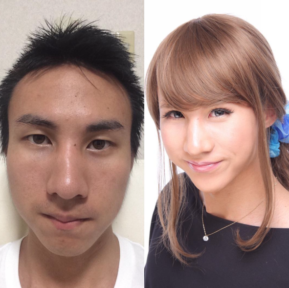大学生の女装コンテスト リハーサルメイク の変身メイクをしました 人生一度の変身 女装 体験ができる美容店 女装紳士 大阪 なんば